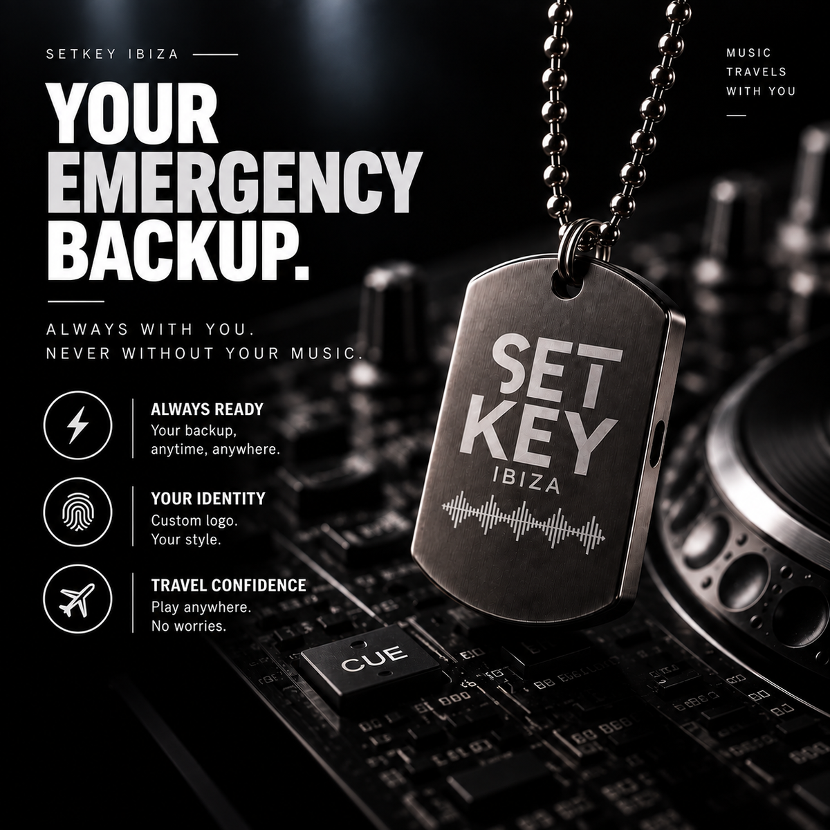 Custom DJ USB Necklace 32GB
